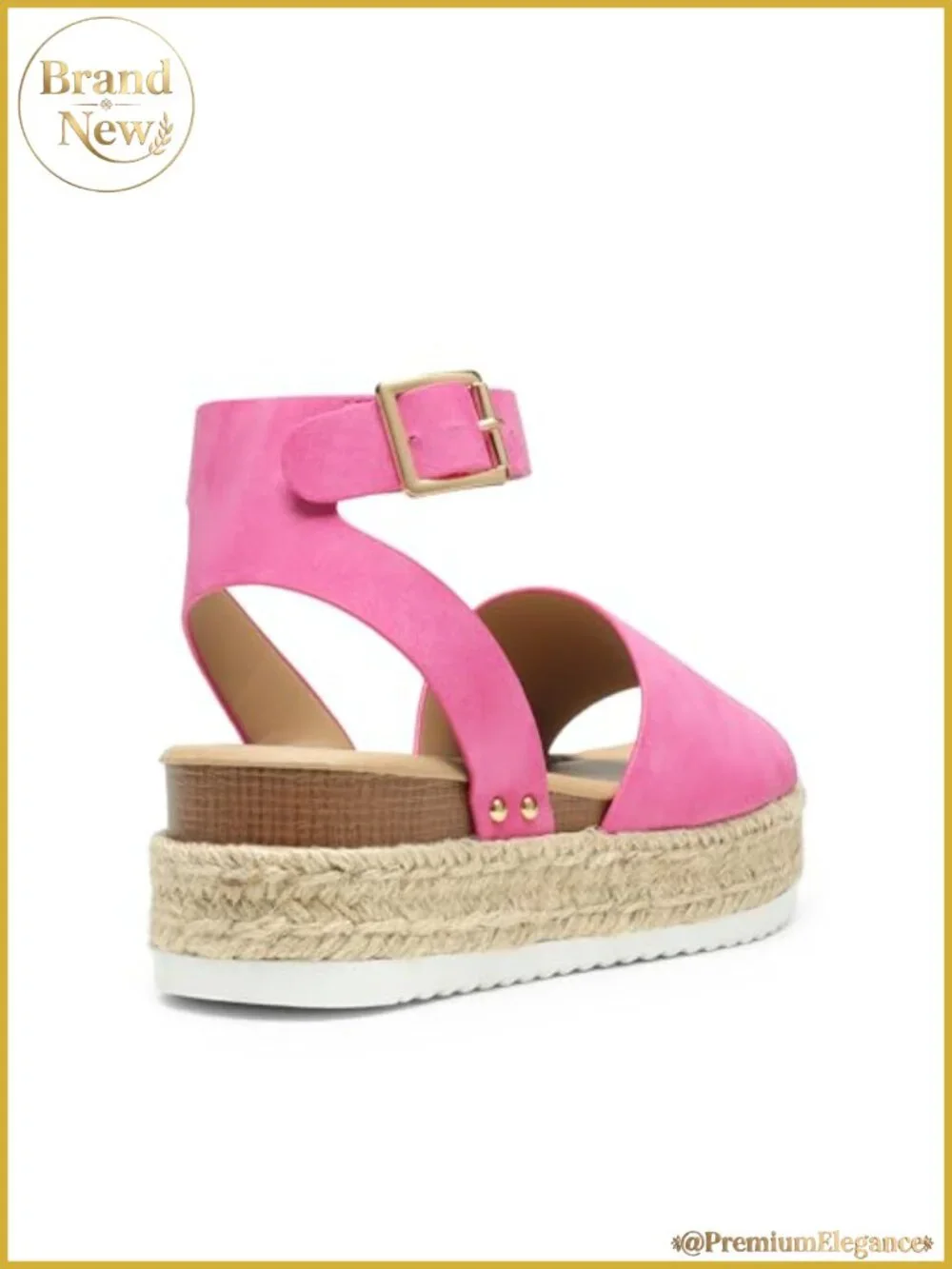 Women's Platform Espadrille Wedge Sandals Woven Jute Ankle Strap